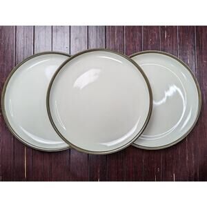 Vintage 70's MCM Denby Made in England Summit Celadon Brown Green Rim Plate 10"